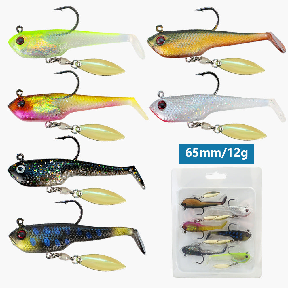 6Pcs Weighted Bionic Fish Soft Lures, Pre-Loaded Swimbait for Saltwater & Freshwater, Topmouth Culter & Bass Fishing