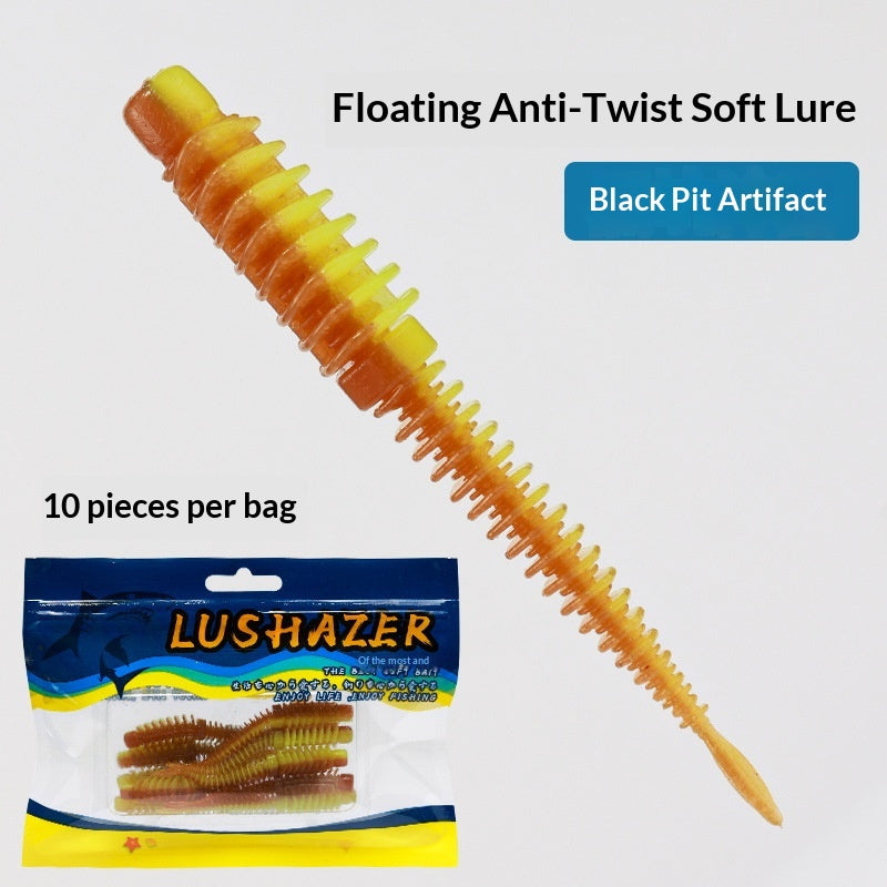 10pcs 7.5cm Floating Salted & Scented Reverse-Thread Pin-Tail Soft Lure - Finesse Swimbait for Bass & Perch