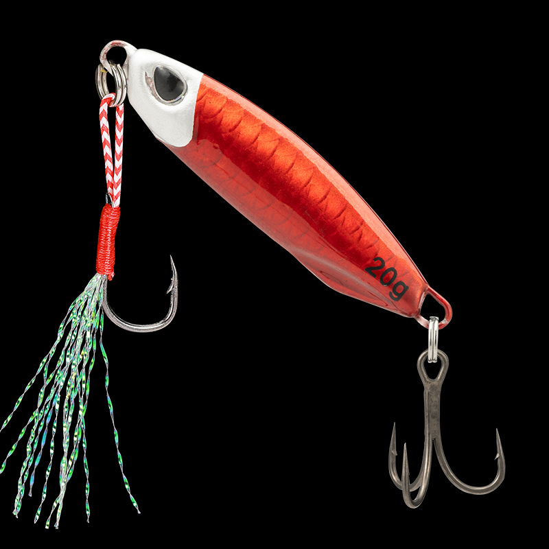 1Pcs/5Pcs Shaker Shark Scale Metal Jig 10g/15g/20g Sinking Lure Dual Hook Artificial Hard Bait for Pike Bass Trout