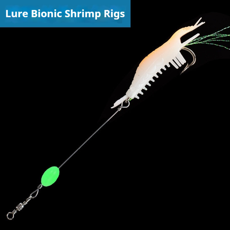 Luminous Pre-Rigged Shrimp Soft Lure, Realistic Bionic Shrimp Bait With Hooks For Freshwater Fishing
