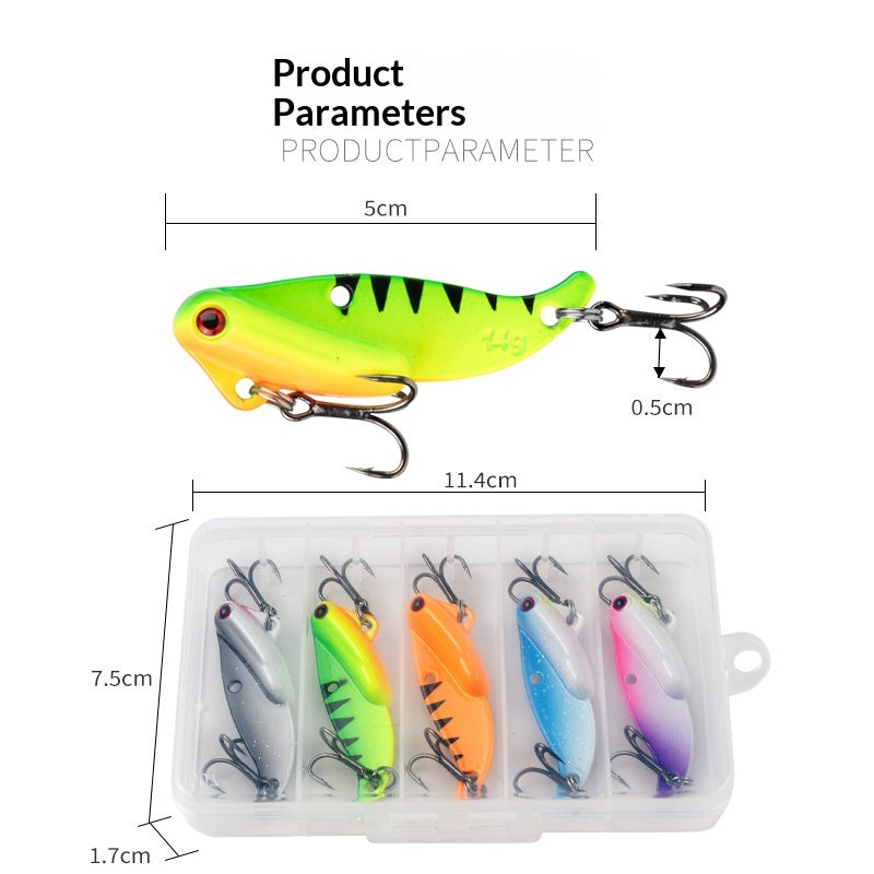 5Pcs Metal VIB Lures Long Casting Spoon Baits for Bass Trout Pike