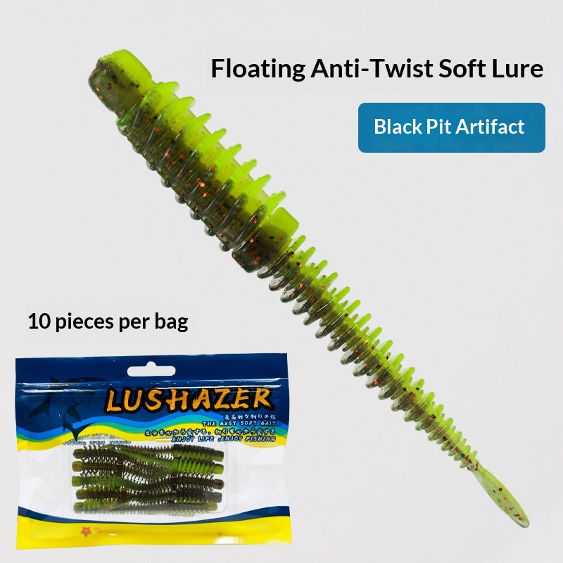 10pcs 7.5cm Floating Salted & Scented Reverse-Thread Pin-Tail Soft Lure - Finesse Swimbait for Bass & Perch