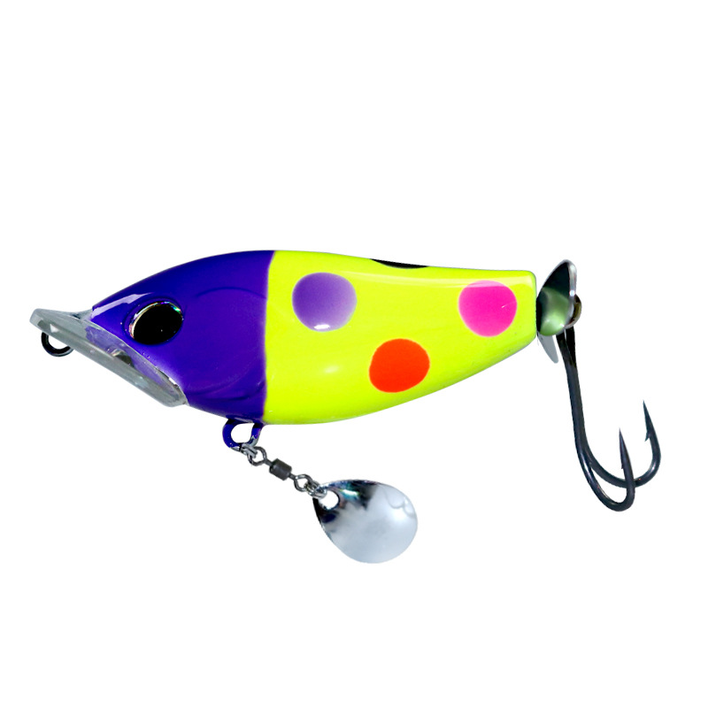 19g Square Mouth Propeller Popper Lure Big Splash Topwater Hard Bait Simulation Floating Fishing Lure for Bass Elopichthys Freshwater Saltwater Angling