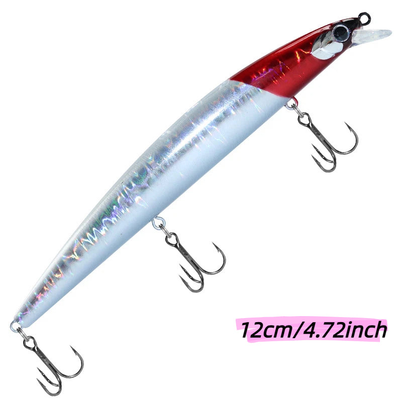 Shallow Diving Floating Minnow Lure, 14.5g/21g, 3 Hooks
