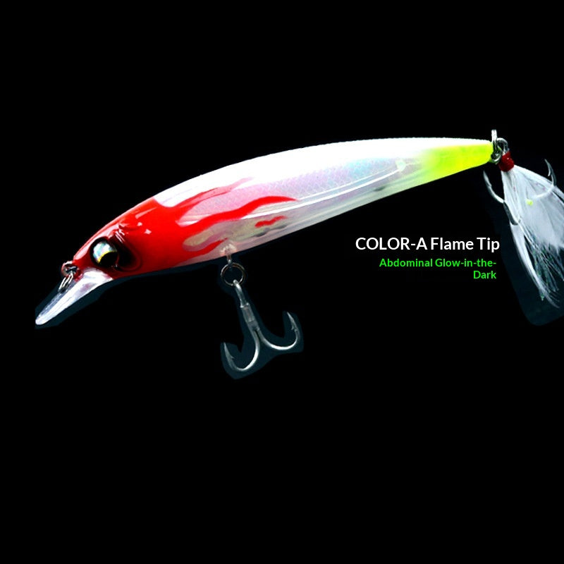 Floating Minnow Lure Built-in Laser Inside Rattle Bead Glow In Dark Artificial Bait Freshwater Saltwater Fishing Lure For Bass Topmouth Culter