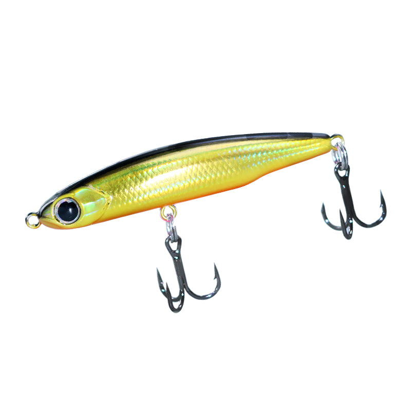Mini silver fish style sinking pencil lure, micro fishing design, full water layer available, available in 8g and 13g. Long-cast road fishing hard bait, ideal for catching topmouth culter, suitable for all water depths.