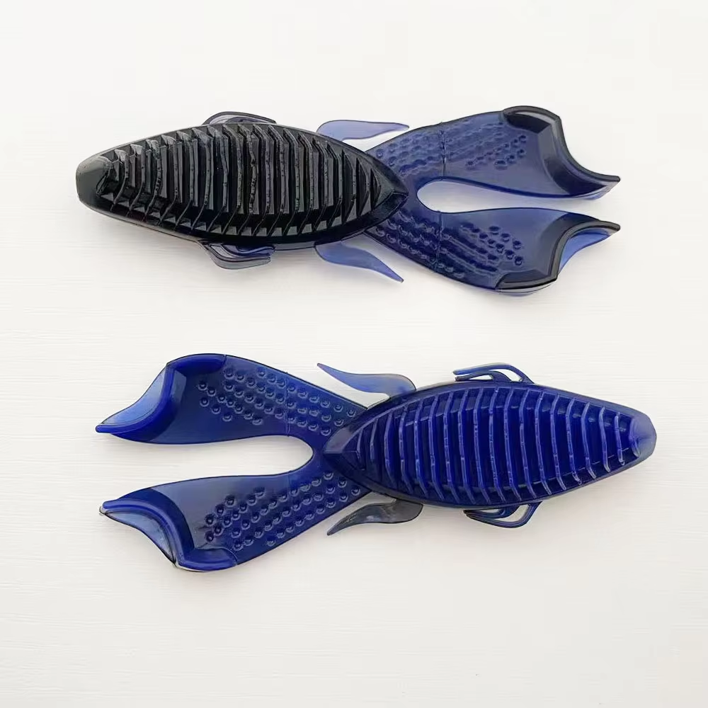 4PCS 9cm Dual-Color Punch Bait | Weedless Realistic Craw Soft Lure for Heavy Cover Bass & Snakehead