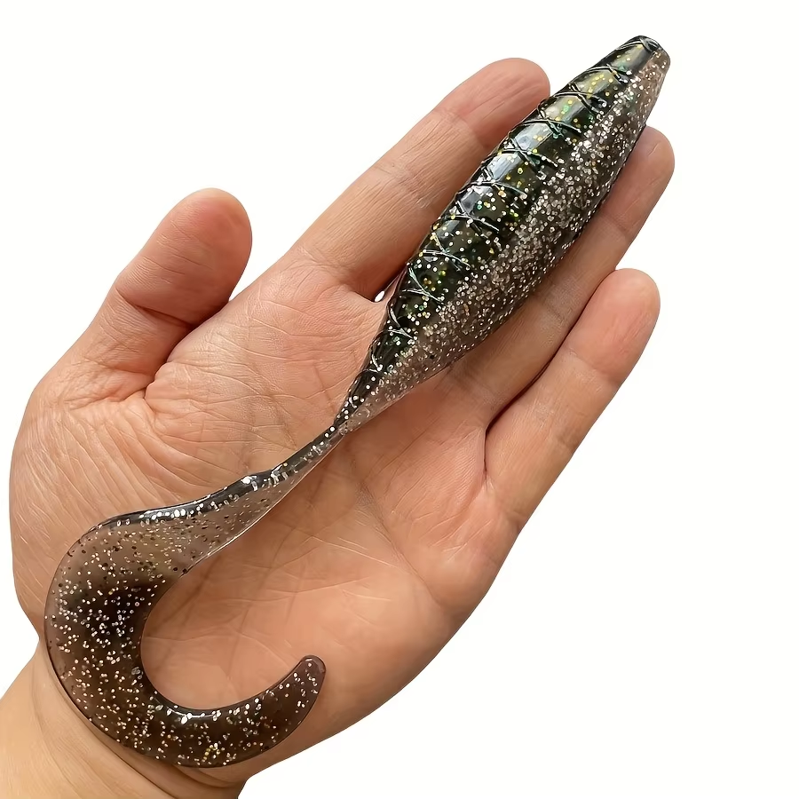 5PCS 16cm T-Tail Shad Soft Bait Silicone Worm Swimbait Artificial Lure for Bass And Pike Effective for Saltwater & Freshwater Fi