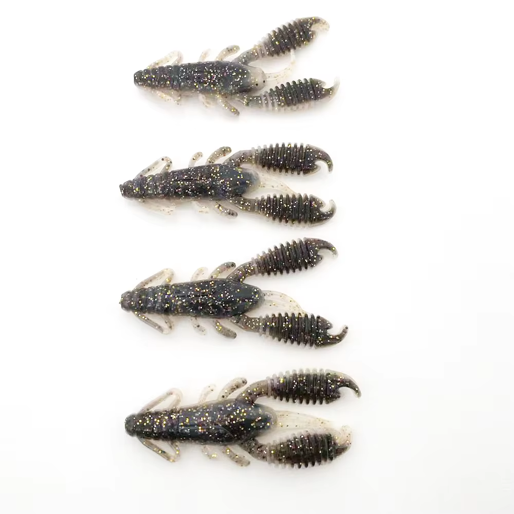 4PCS 8cm Crawfish Soft Bait | Bottom-Bouncing Lure Triggers Strikes | Targets Seabass, Grouper & Redfish