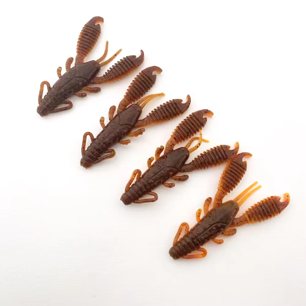 4PCS 8cm Crawfish Soft Bait | Bottom-Bouncing Lure Triggers Strikes | Targets Seabass, Grouper & Redfish