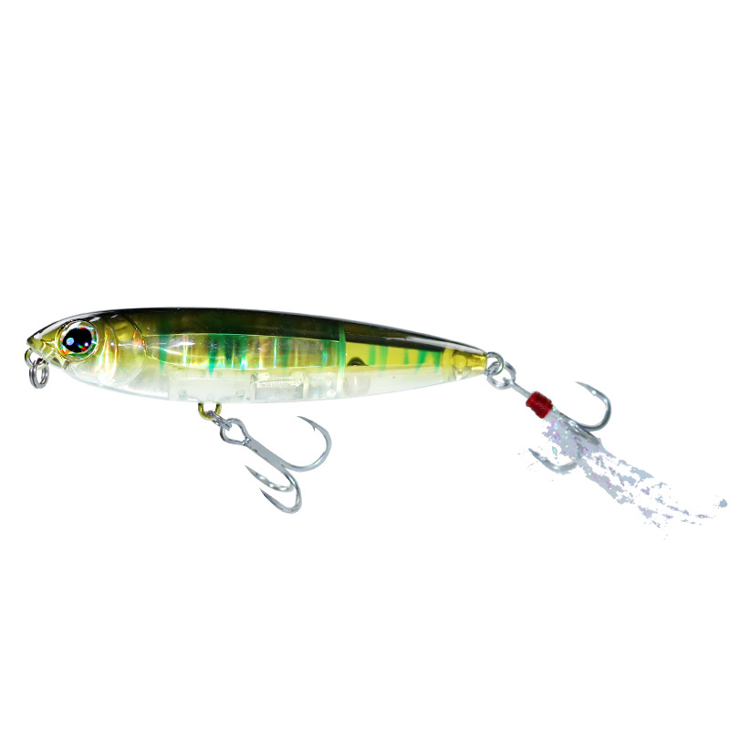 Internal laser fake bait, long-cast topwater type, 5g & 8g available. Zigzag dog lure, floating pencil hard bait, perfect for topmouth culter and bass.