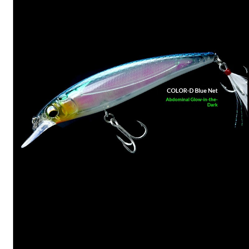 Floating Minnow Lure Built-in Laser Inside Rattle Bead Glow In Dark Artificial Bait Freshwater Saltwater Fishing Lure For Bass Topmouth Culter