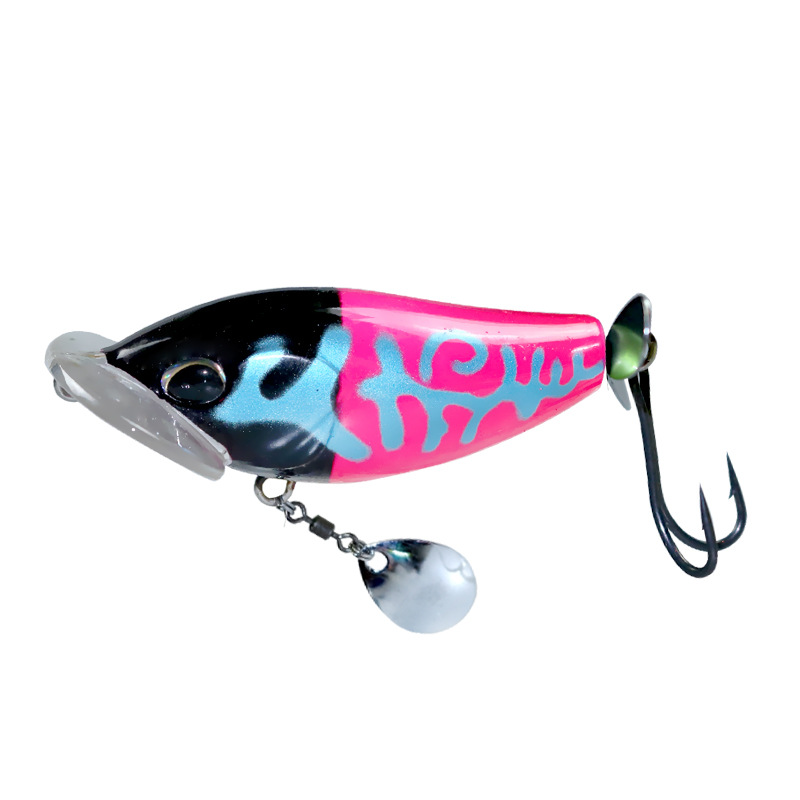 19g Square Mouth Propeller Popper Lure Big Splash Topwater Hard Bait Simulation Floating Fishing Lure for Bass Elopichthys Freshwater Saltwater Angling
