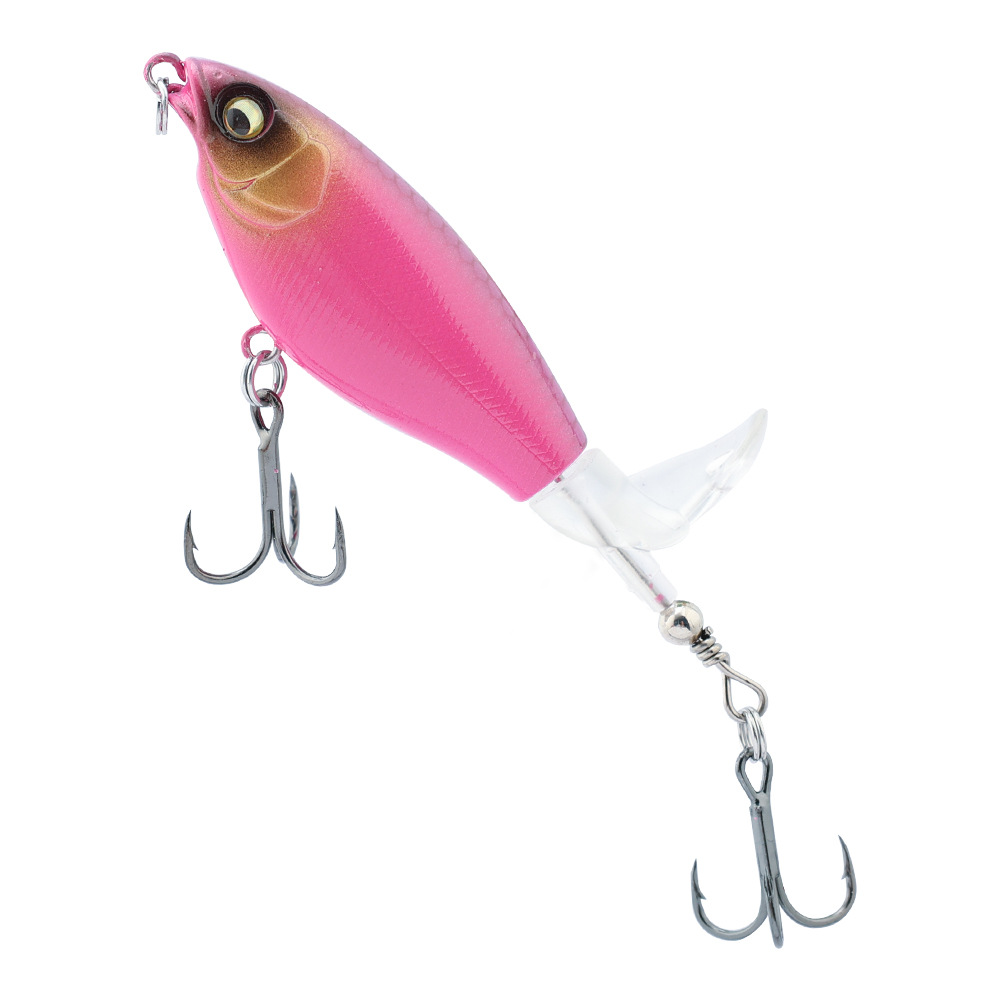 Rotating Tail Popper Lure 6.a5g 12g Artificial Hard Bait Topwater Spinner Pencil Swimbait Freshwater Saltwater Fishing Gear