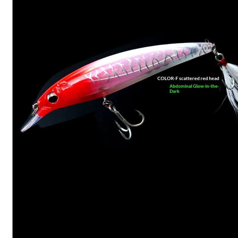 Floating Minnow Lure Built-in Laser Inside Rattle Bead Glow In Dark Artificial Bait Freshwater Saltwater Fishing Lure For Bass Topmouth Culter