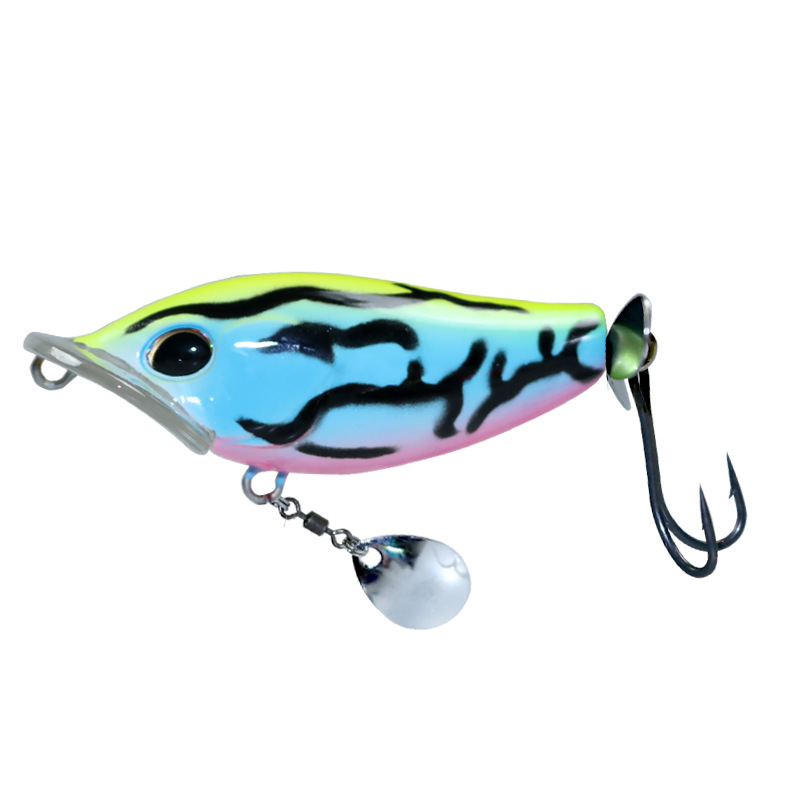 19g Square Mouth Propeller Popper Lure Big Splash Topwater Hard Bait Simulation Floating Fishing Lure for Bass Elopichthys Freshwater Saltwater Angling