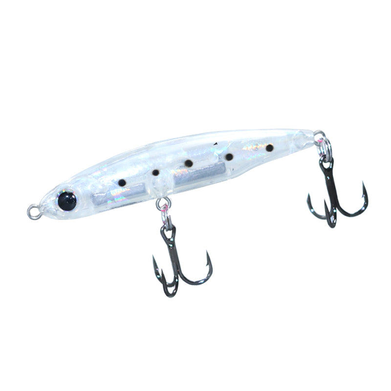 Mini silver fish style sinking pencil lure, micro fishing design, full water layer available, available in 8g and 13g. Long-cast road fishing hard bait, ideal for catching topmouth culter, suitable for all water depths.