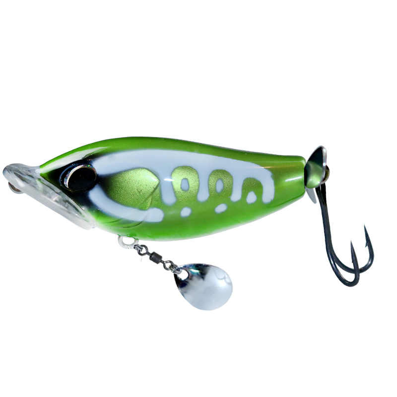 19g Square Mouth Propeller Popper Lure Big Splash Topwater Hard Bait Simulation Floating Fishing Lure for Bass Elopichthys Freshwater Saltwater Angling