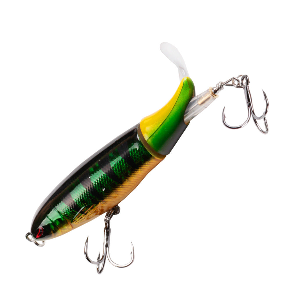 13G 10cm Propeller Pencil Lure, Floating Topwater Hard Bait with VIB Treble Hooks for Bass & Yellowcheek Carp
