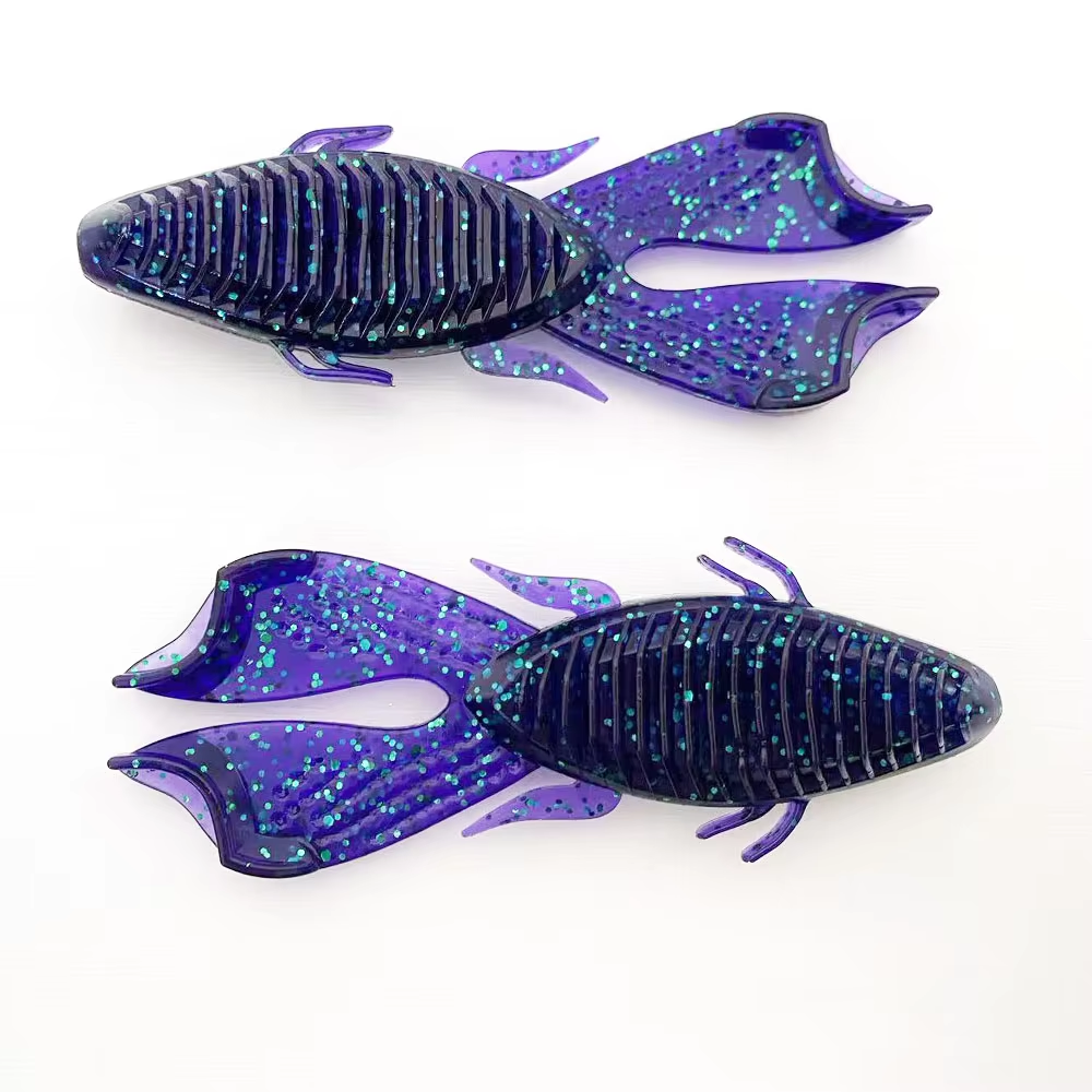 4PCS 9cm Dual-Color Punch Bait | Weedless Realistic Craw Soft Lure for Heavy Cover Bass & Snakehead