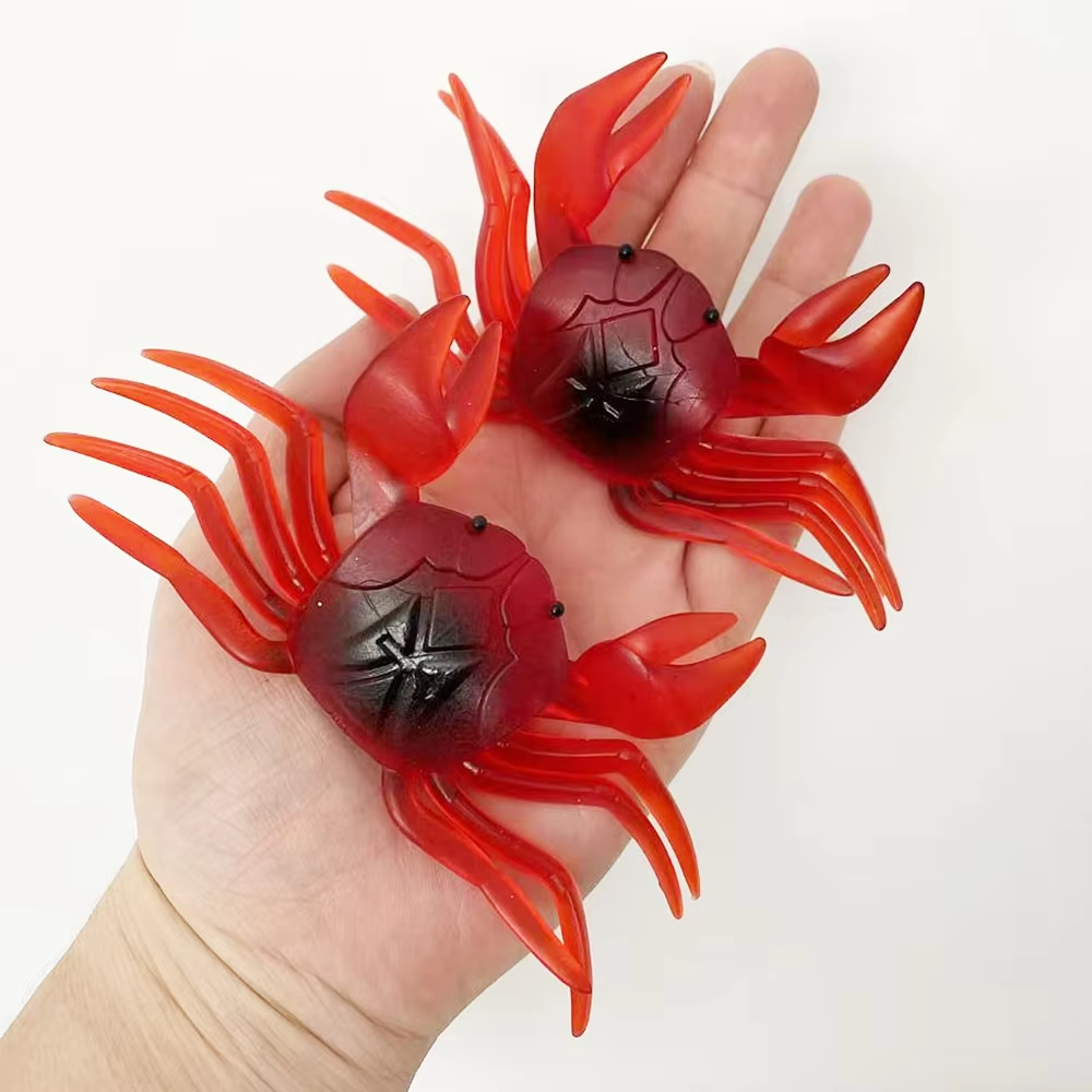 2PCS 12cm Lifelike Crab Soft Lure | Weedless Multi-Purpose Design for Inshore, Surf & Bass Fishing