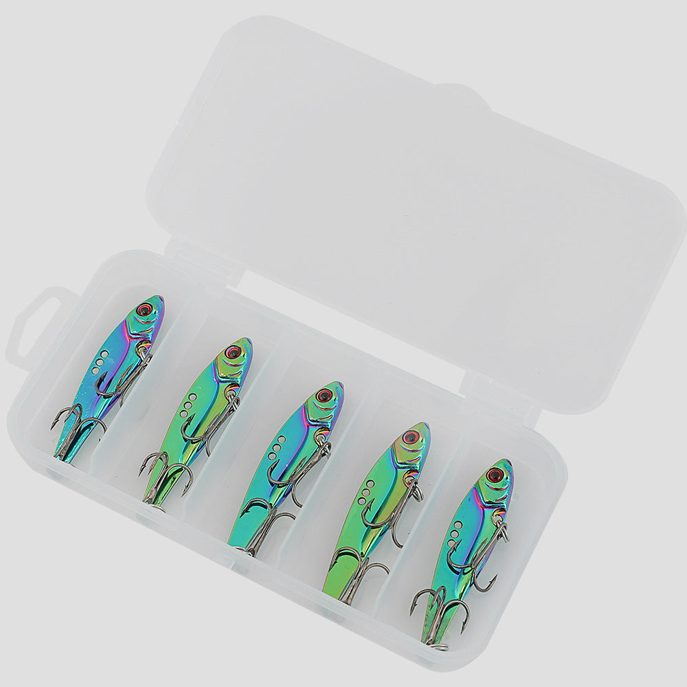 5PCS Iridescent Dragon Tooth VIB Lure Metal Vibration Hard Bait Long Cast Sinking Bait Fresh Saltwater Fishing