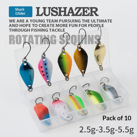 10Pcs Dual CoAlor Metal Spoon Lure 2.5g 3.5g 5g Micro Single Hook Long Cast Artificial Bait Freshwater Lure for Trout Bass