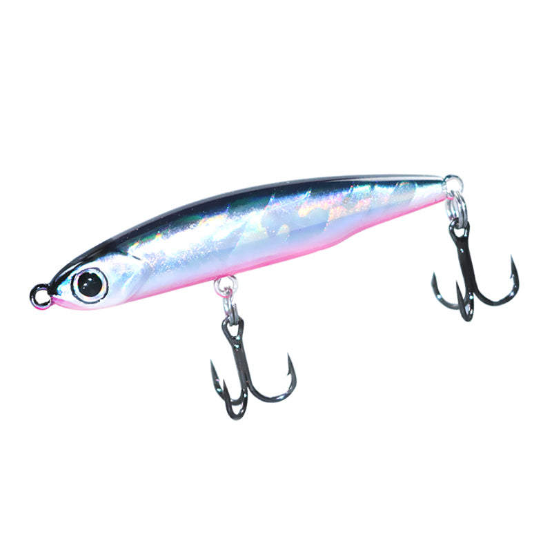 Mini silver fish style sinking pencil lure, micro fishing design, full water layer available, available in 8g and 13g. Long-cast road fishing hard bait, ideal for catching topmouth culter, suitable for all water depths.