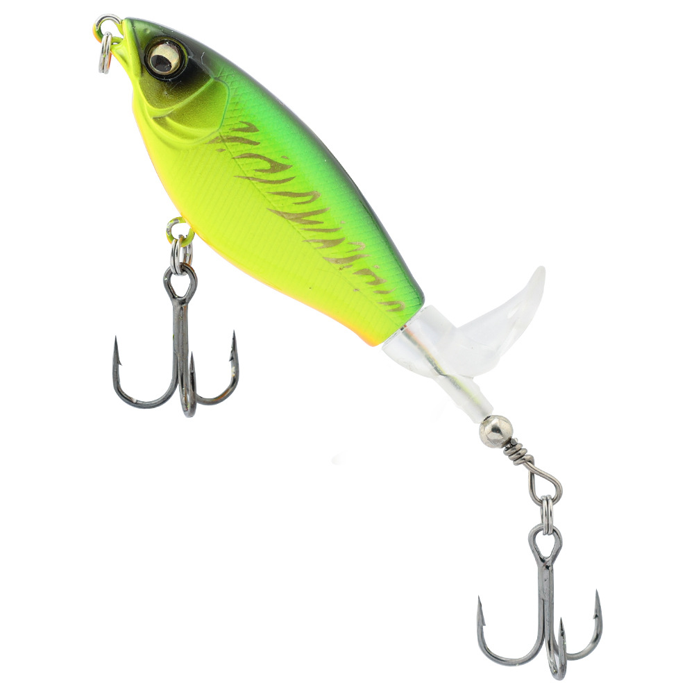 Rotating Tail Popper Lure 6.a5g 12g Artificial Hard Bait Topwater Spinner Pencil Swimbait Freshwater Saltwater Fishing Gear