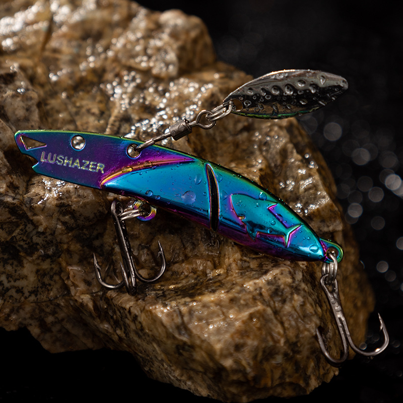 Flying Dog Spinner VIB Lure Metal Rotating Blade Sinking Hard Bait Long Casting Fresh Saltwater Fishing Bait